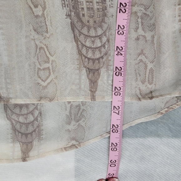 Elie Tahari For Design Nation Snakeskin Chrysler Building Chiffon Blouse Large - Picture 11 of 11